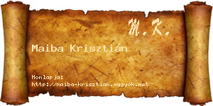 Maiba Krisztián névjegykártya